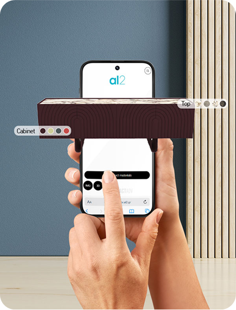 Επιλογή υλικών σε μπουφέ μέσω mobile configurator με προβολή 3D