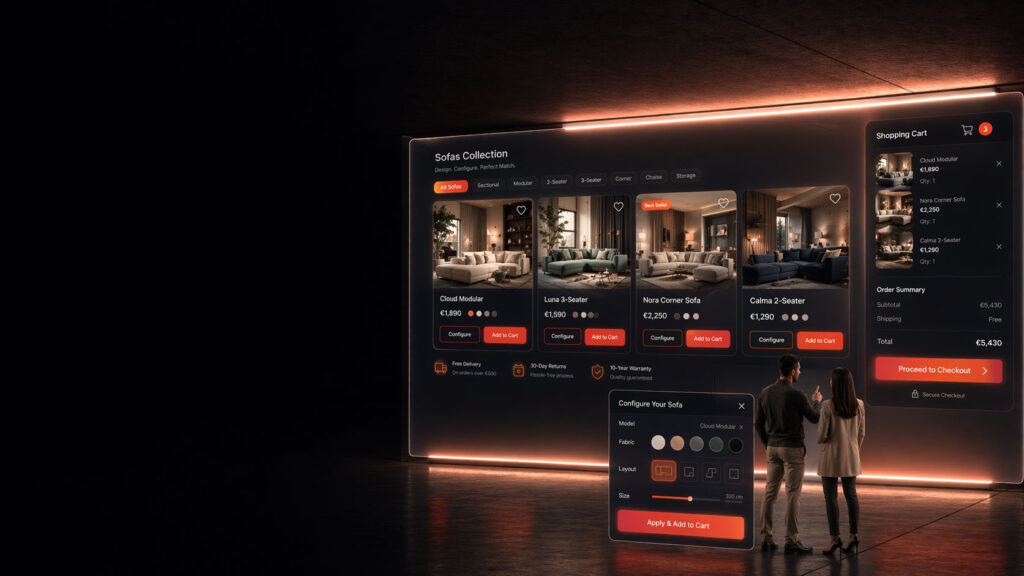 Interactive e-commerce configurator για καναπέδες